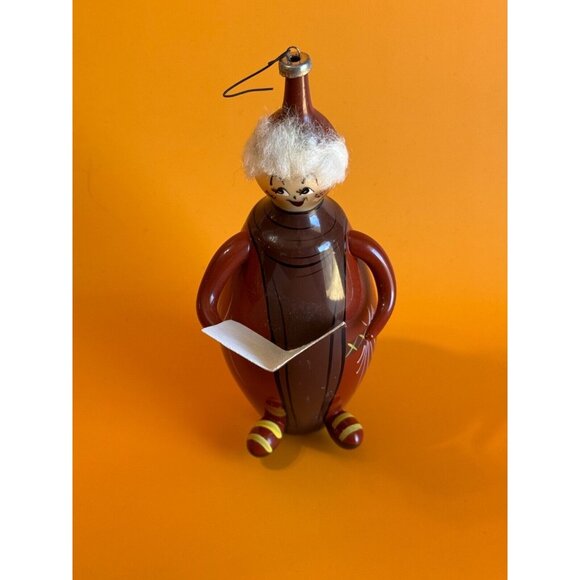 Vintage Soffieria DeCarlini Italy Caroler Hand Blown Glass Ornament 6 1/2" Rare - Picture 2 of 8